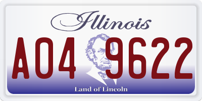 IL license plate A049622