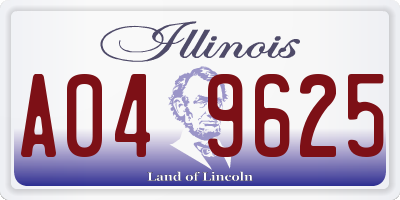 IL license plate A049625