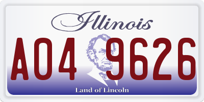 IL license plate A049626
