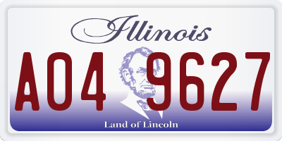 IL license plate A049627