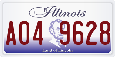 IL license plate A049628