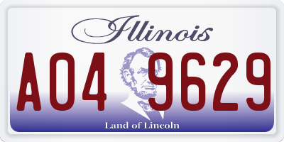 IL license plate A049629