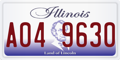 IL license plate A049630