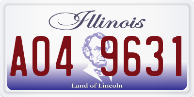 IL license plate A049631