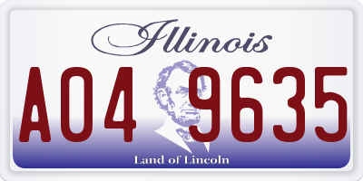 IL license plate A049635