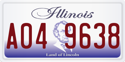IL license plate A049638