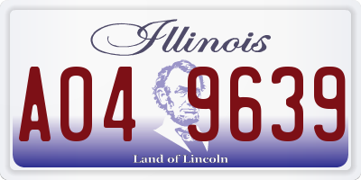 IL license plate A049639