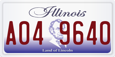 IL license plate A049640