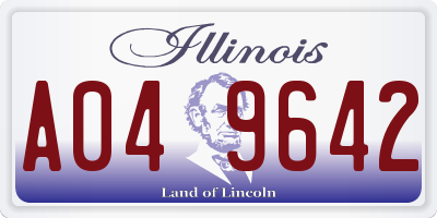 IL license plate A049642