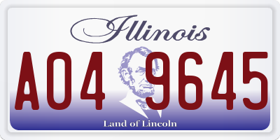 IL license plate A049645