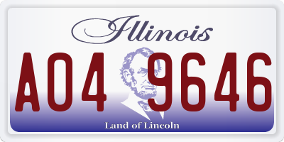 IL license plate A049646