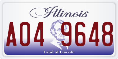 IL license plate A049648