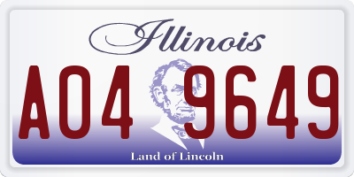 IL license plate A049649