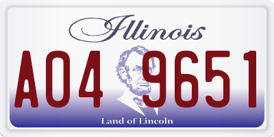 IL license plate A049651