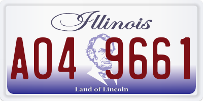IL license plate A049661