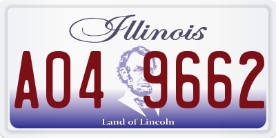 IL license plate A049662