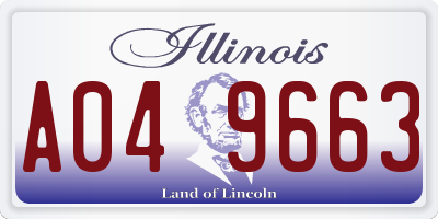 IL license plate A049663