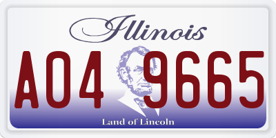 IL license plate A049665