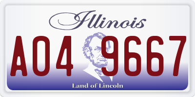 IL license plate A049667