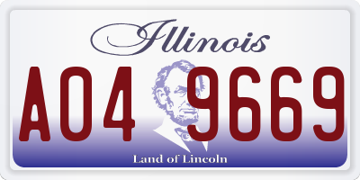 IL license plate A049669