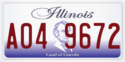 IL license plate A049672