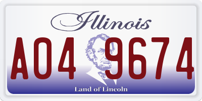 IL license plate A049674