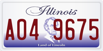 IL license plate A049675