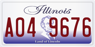IL license plate A049676
