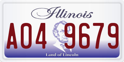 IL license plate A049679