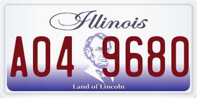 IL license plate A049680