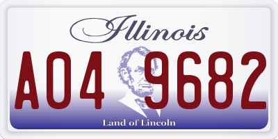 IL license plate A049682