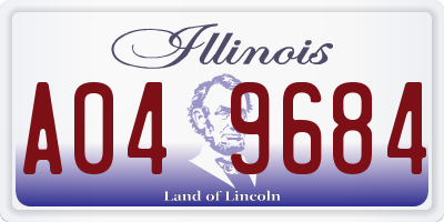 IL license plate A049684