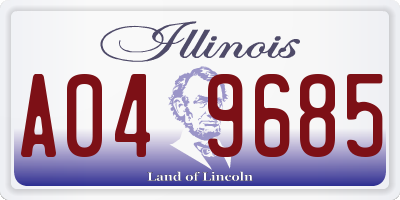 IL license plate A049685