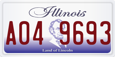 IL license plate A049693