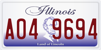 IL license plate A049694