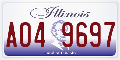 IL license plate A049697