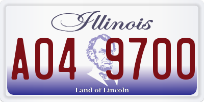 IL license plate A049700