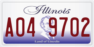 IL license plate A049702