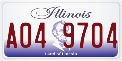 IL license plate A049704