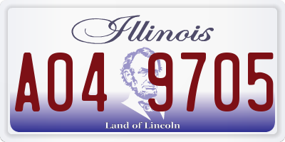 IL license plate A049705