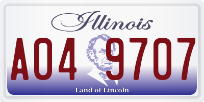 IL license plate A049707