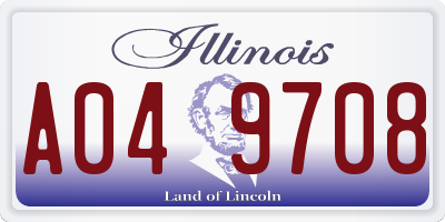 IL license plate A049708