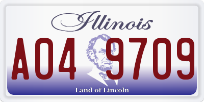 IL license plate A049709