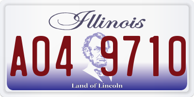 IL license plate A049710