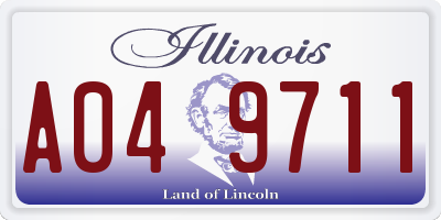 IL license plate A049711