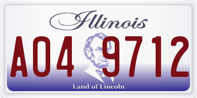 IL license plate A049712