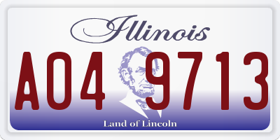 IL license plate A049713