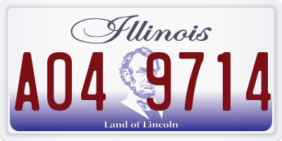 IL license plate A049714