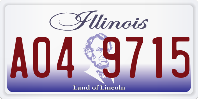IL license plate A049715