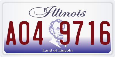 IL license plate A049716